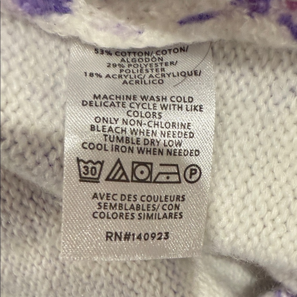 LOFT Women's V-Neck Sweater in Purple Floral - Picture 5 of 6